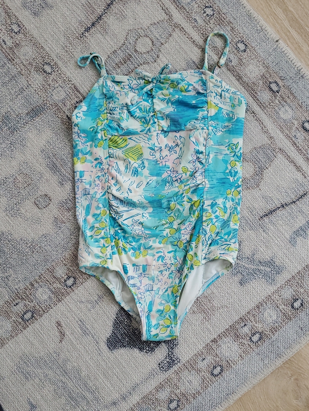 Lilly Pulitzer UPF 50+ Girls Plumeria One Piece Swimsuit Sz7